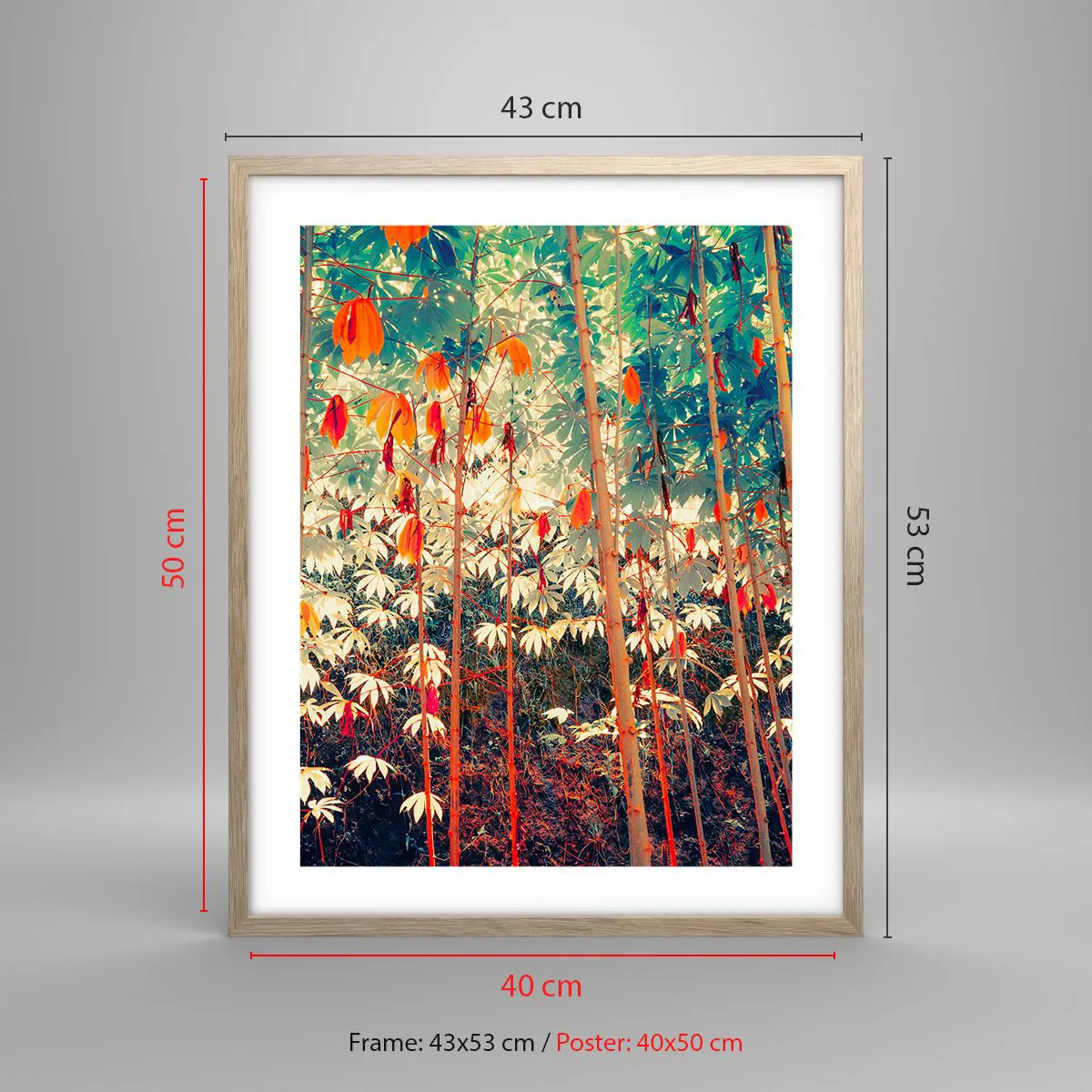 Pôster com moldura de carvalho claro - A vida secreta das folhas - 40x50 cm