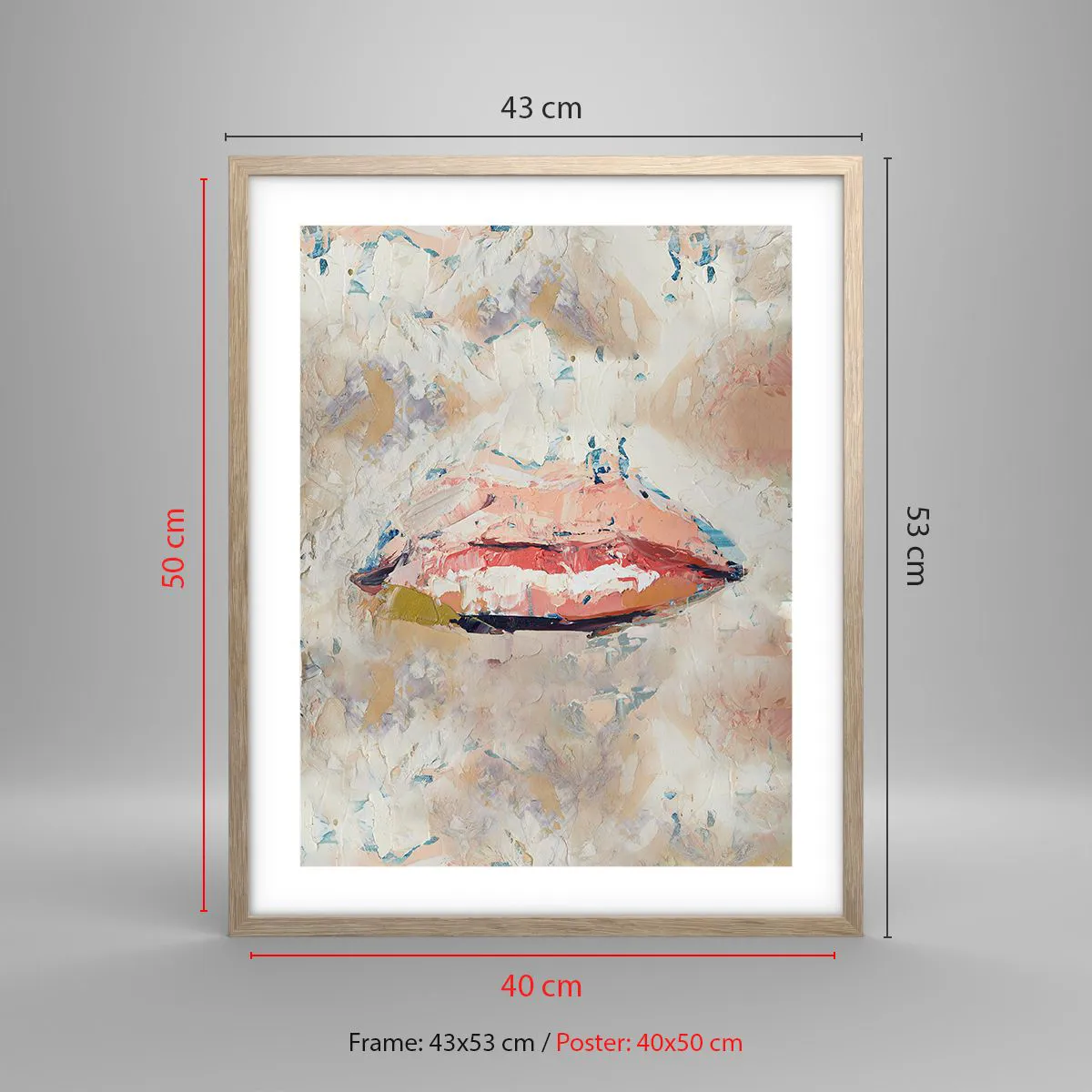 Pôster com moldura de carvalho claro - Desperta os sentidos - 40x50 cm
