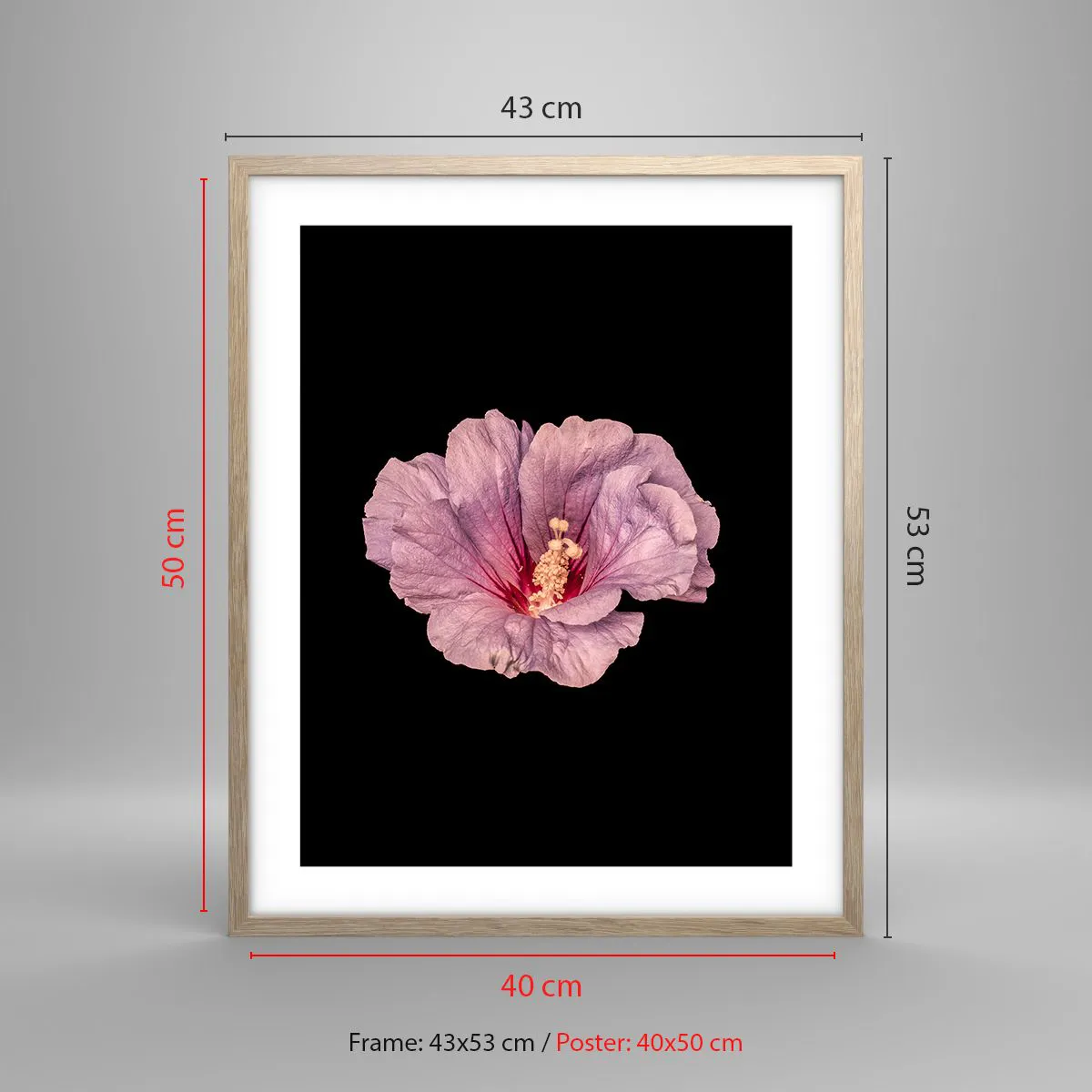 Poster în ramă de stejar deschis - Direct la inimă - 40x50 cm