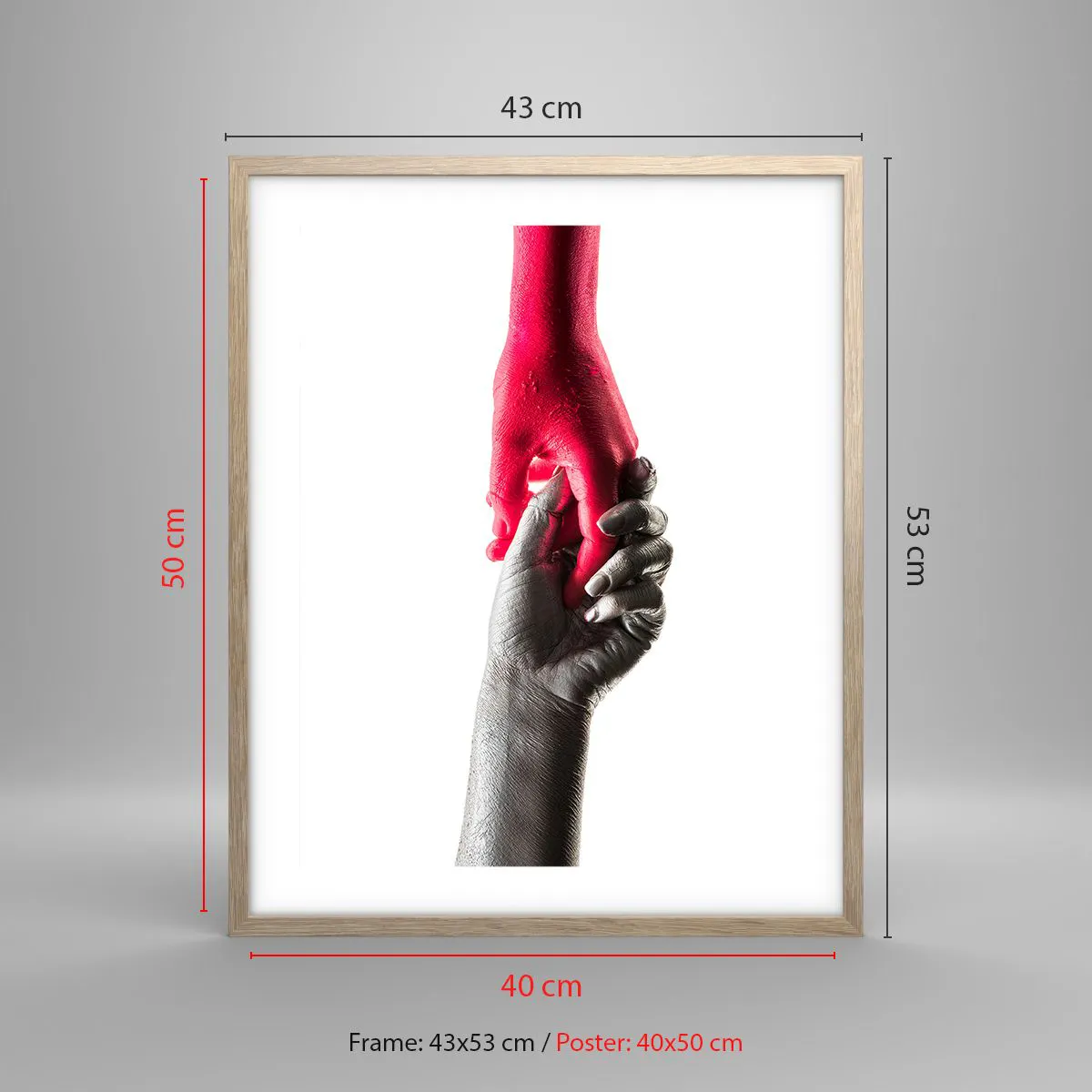 Poster in light oak frame - Together, although Different - 40x50 cm