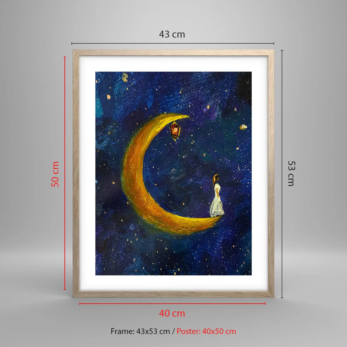 Poster in light oak frame - Calling of the World - 40x50 cm