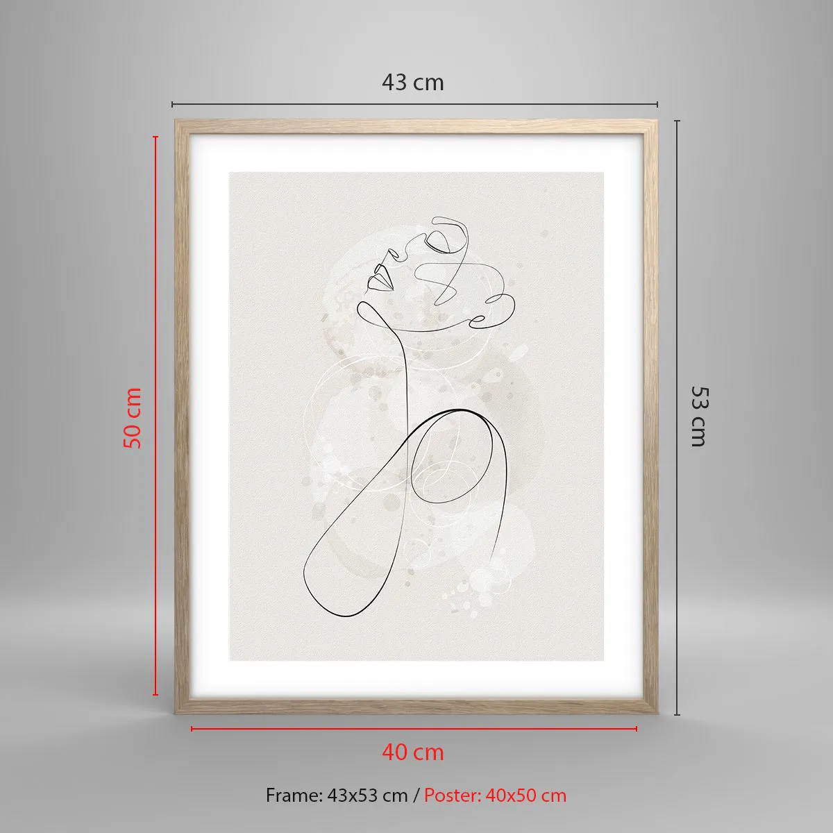 Poszter világos tölgy keretben - A szépség spirálja - 40x50 cm