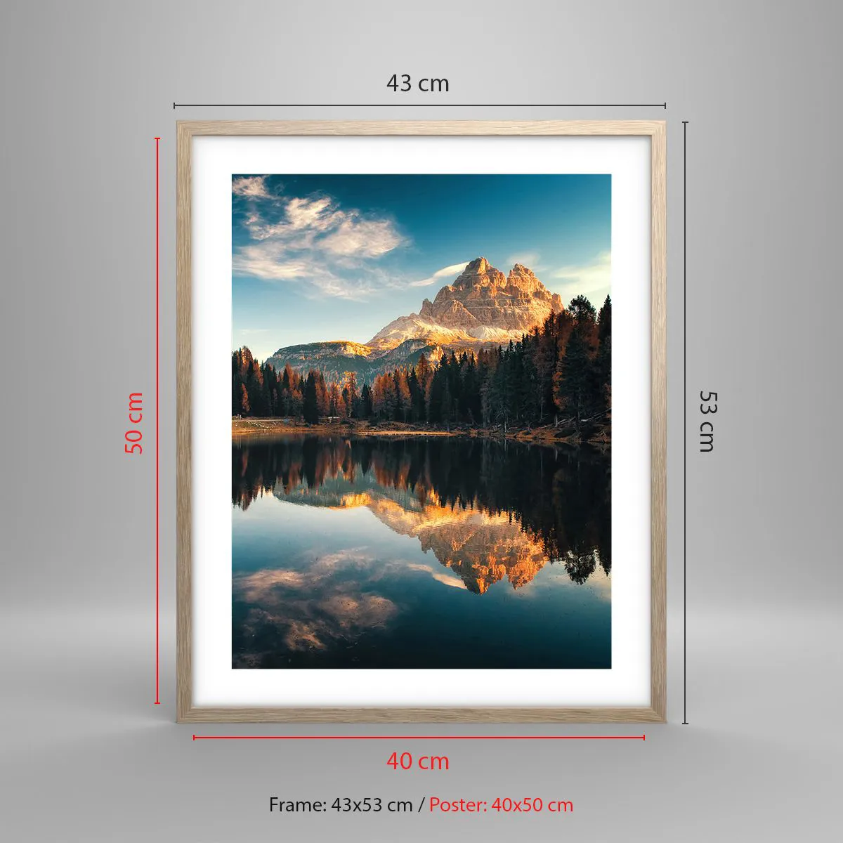 Plagát v ráme zo svetlého duba - Dvojitá krajina - 40x50 cm