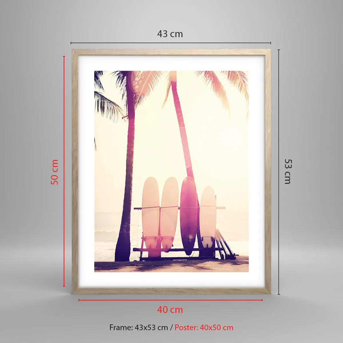 Affisch i ram av ljusek - Det blir en underbar dag - 40x50 cm