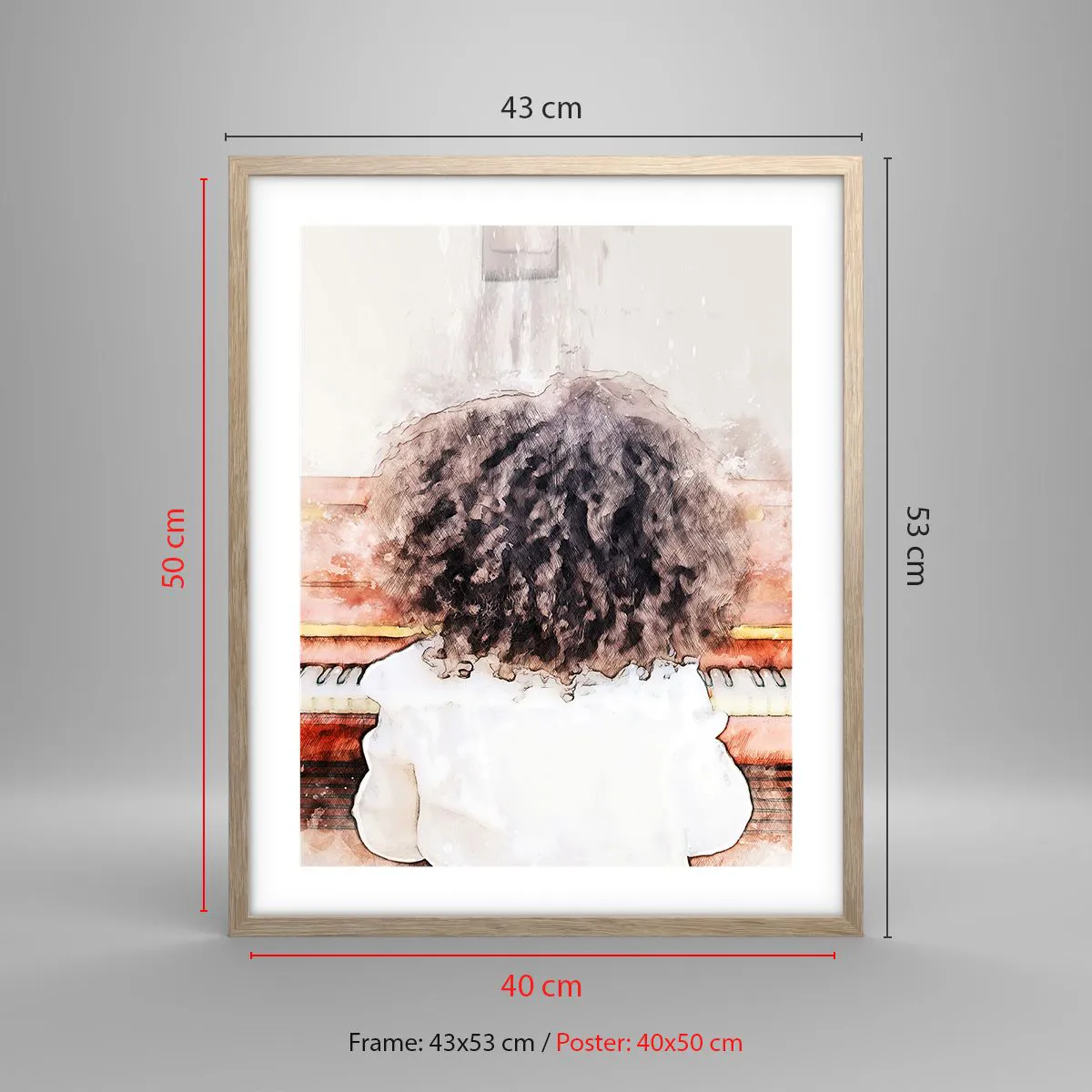 Poster in einem Rahmen aus heller Eiche - In der neuen Welt - 40x50 cm