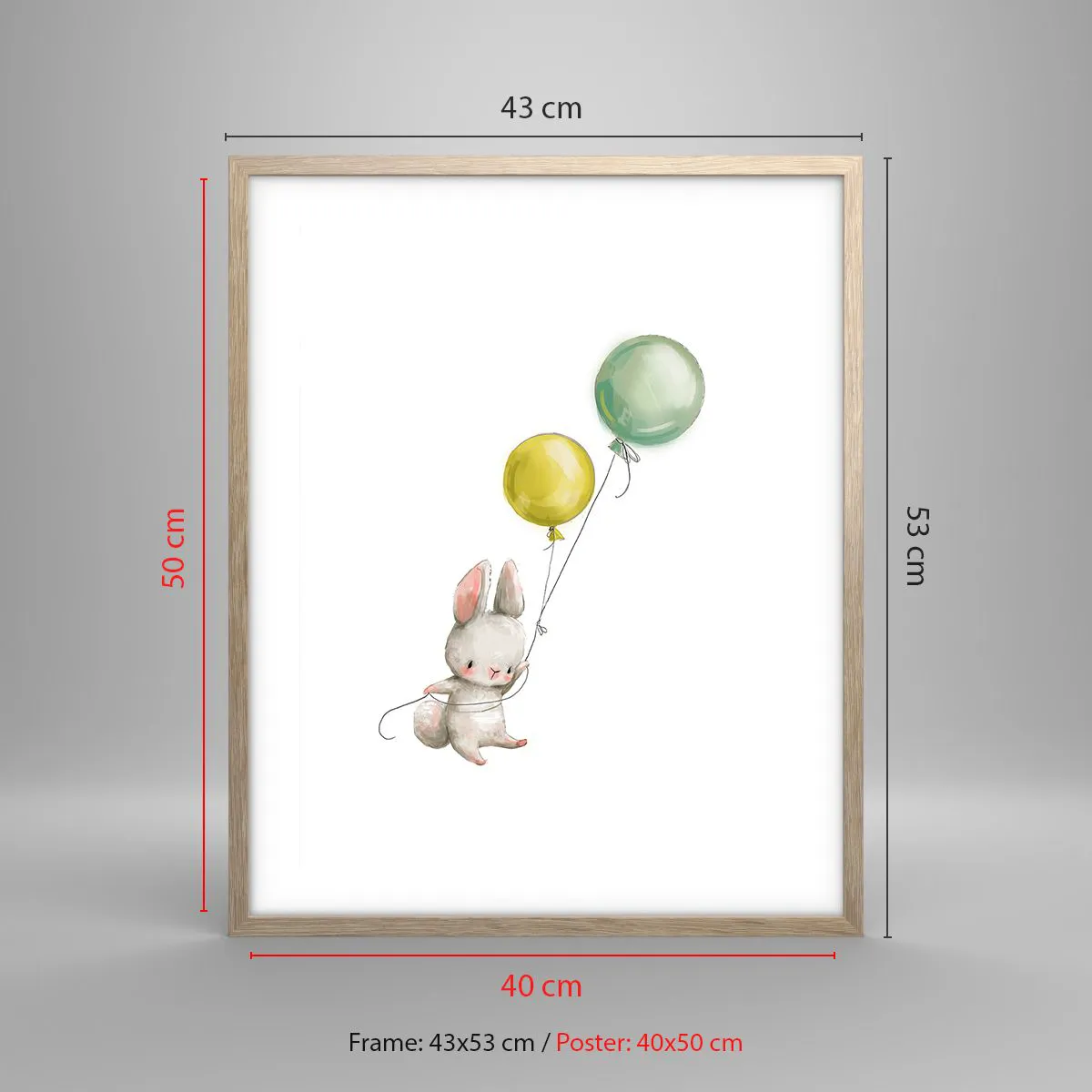 Poster in einem Rahmen aus heller Eiche - Ich werde auch fliegen! - 40x50 cm