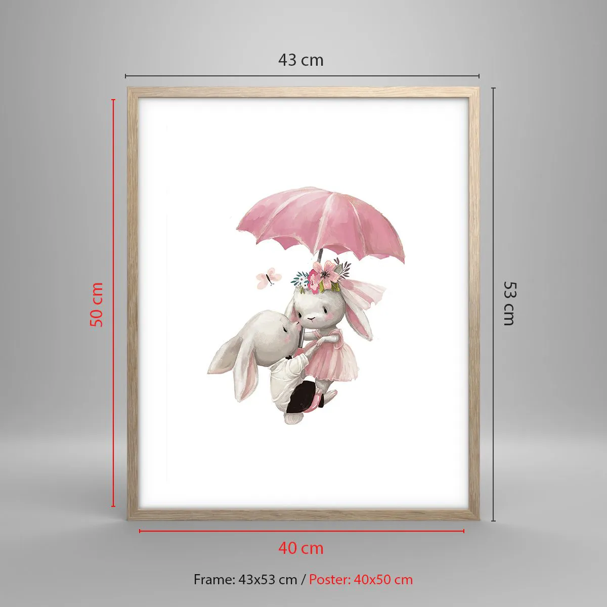 Affisch i ram av ljusek - Det är just kärlek - 40x50 cm