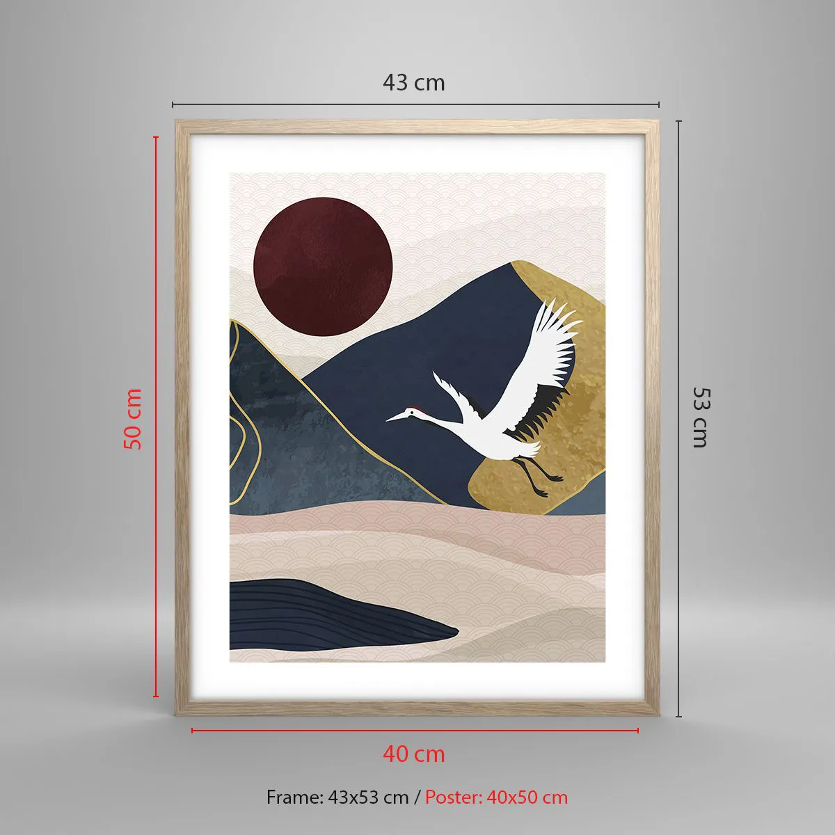 Affiche dans un chêne clair - Poster - Encore une fois, la journée s'est ÉCOULÉE - 40x50 cm