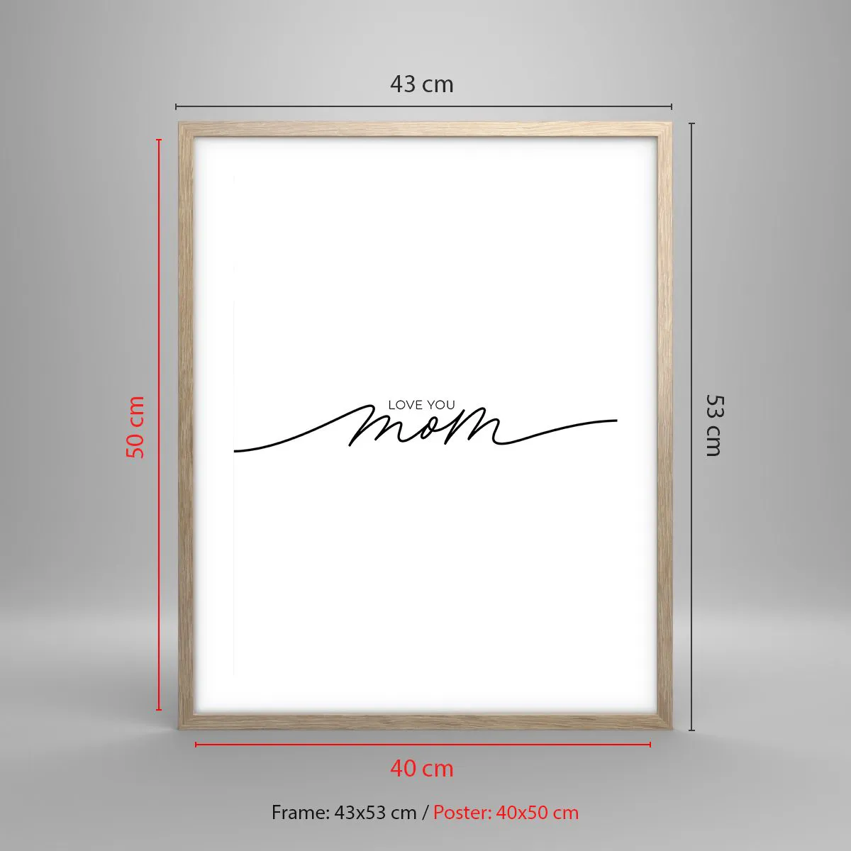 Poster in cornice rovere chiaro - Grande commozione - 40x50 cm