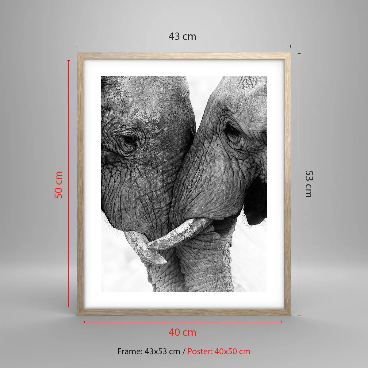 Plakat i ramme af lyst egetræ - Hjertelig tilståelse - 40x50 cm