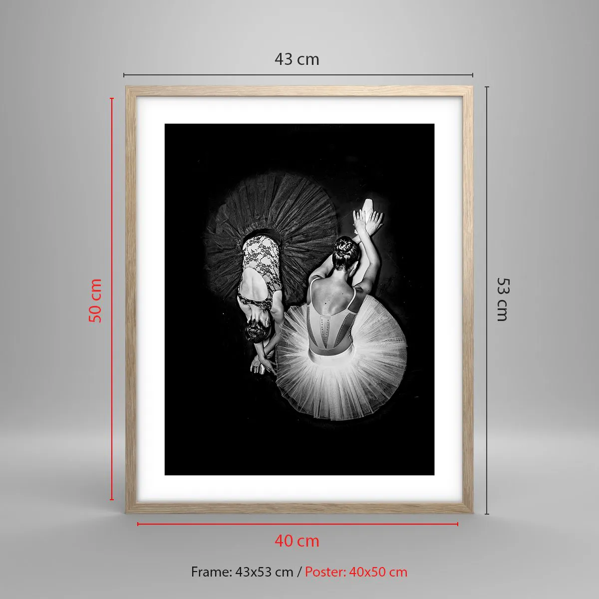 Poster in einem Rahmen aus heller Eiche - Jin und Jang – perfekte Balance - 40x50 cm