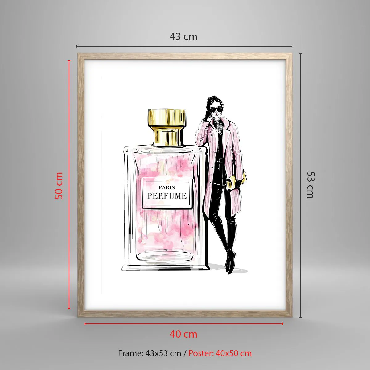 Plakat w ramie jasny dąb - Paryska zmysłowość - 40x50 cm