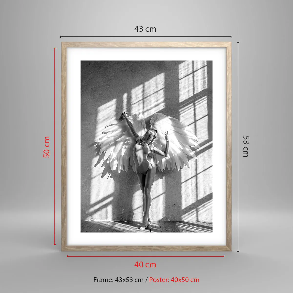 Poster in einem Rahmen aus heller Eiche - Direkt vom Himmel - 40x50 cm