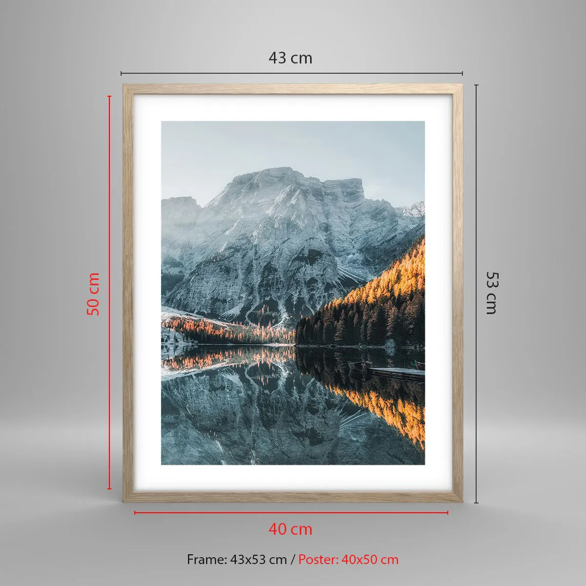 Affisch i ram av ljusek - Spegellandskap - 40x50 cm
