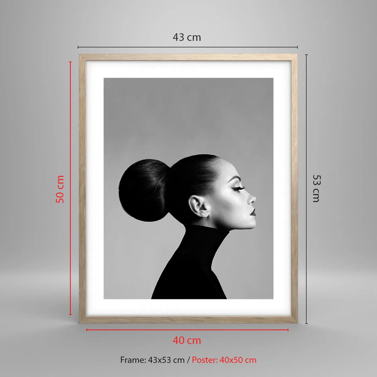 Poster in light oak frame - Modern Nefretete - 40x50 cm