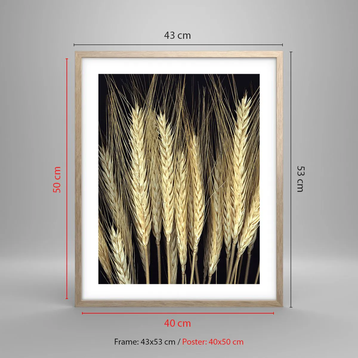 Plakat i ramme af lyst egetræ - Rustik magi - 40x50 cm