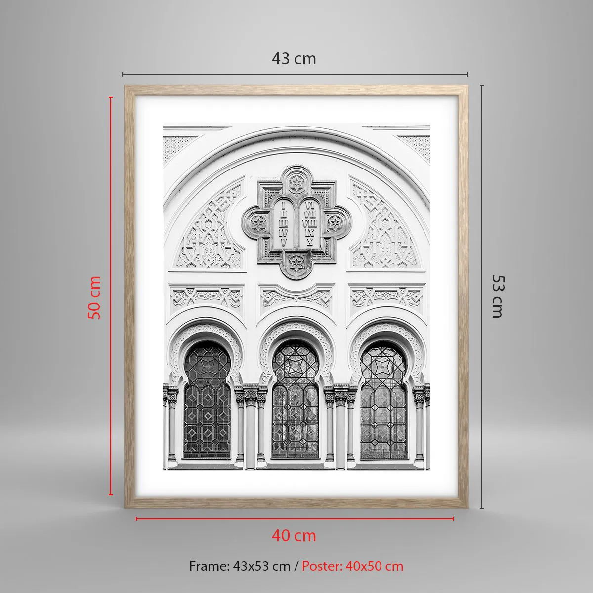 Pôster com moldura de carvalho claro - Na fronteira das culturas - 40x50 cm