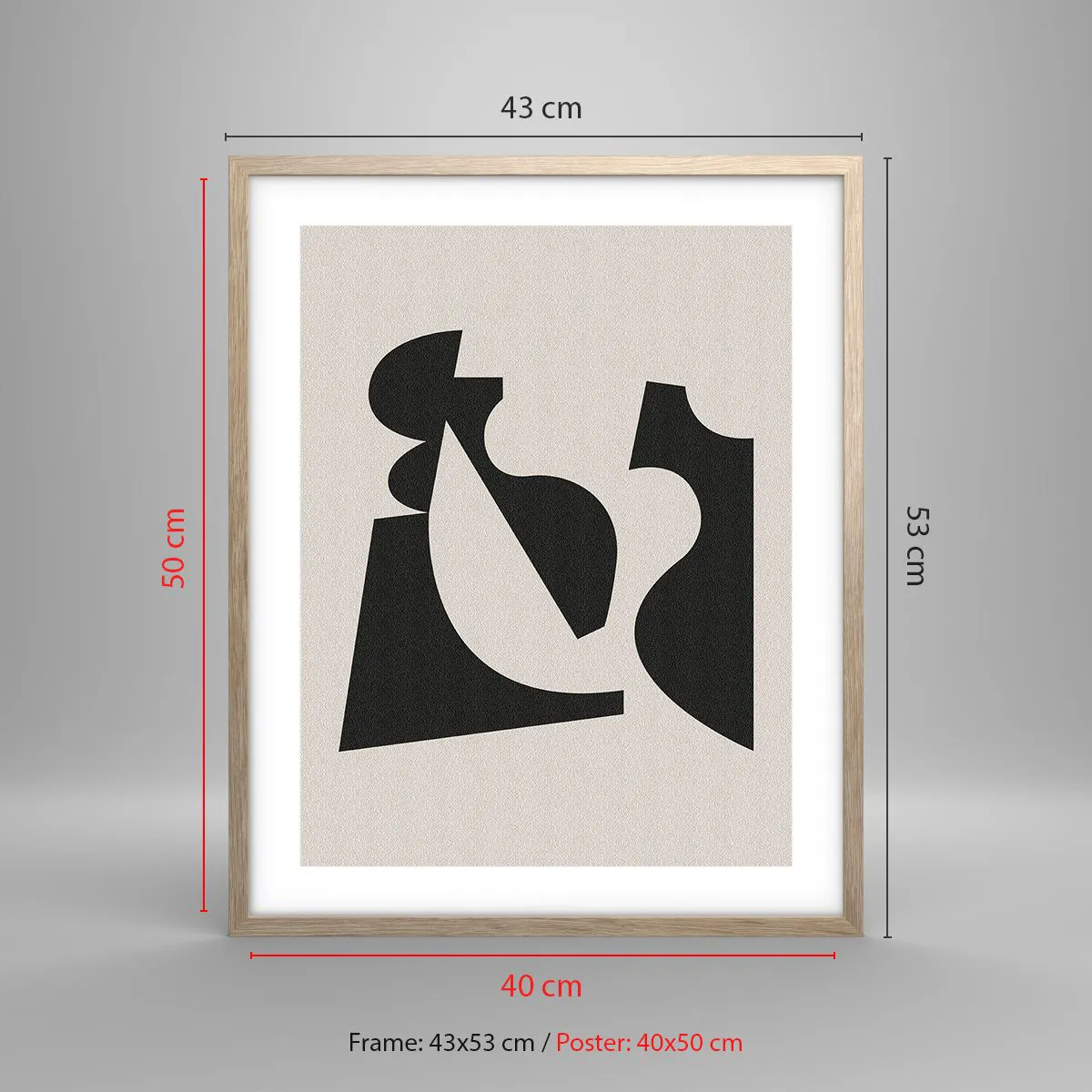 Affiche dans un chêne clair - Poster - À monter soi-même - 40x50 cm