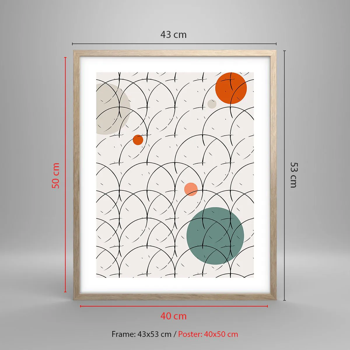 Pôster com moldura de carvalho claro - No espírito da pop art - 40x50 cm