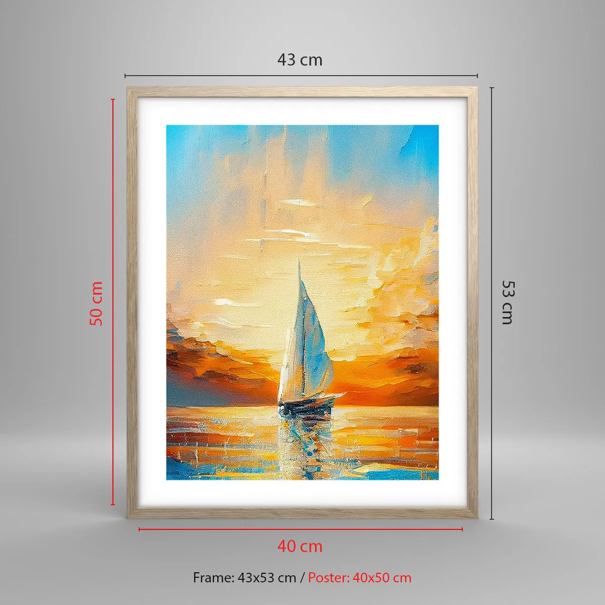 Affiche dans un chêne clair - Poster - Expédition en or - 40x50 cm