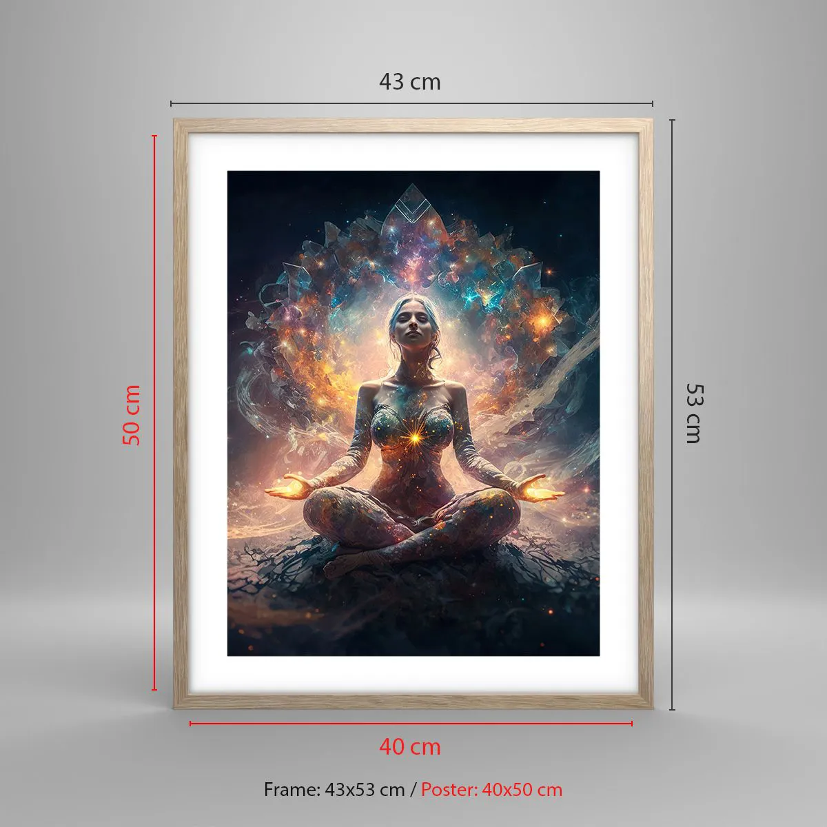 Poster in light oak frame - Good Energy Flow - 40x50 cm