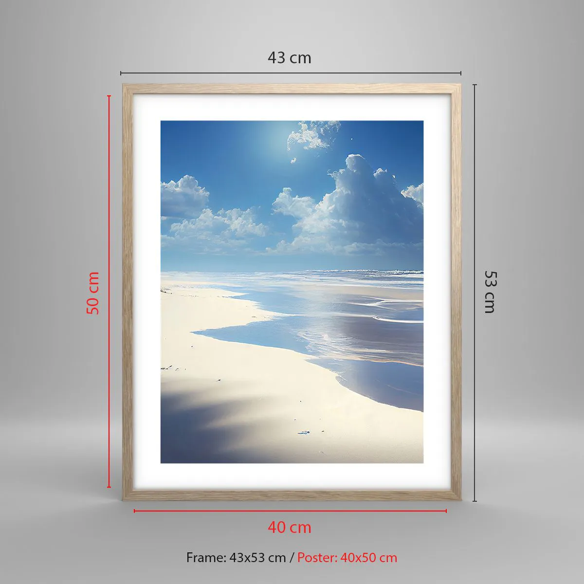 Plakat w ramie jasny dąb - Rajskie wakacje - 40x50 cm