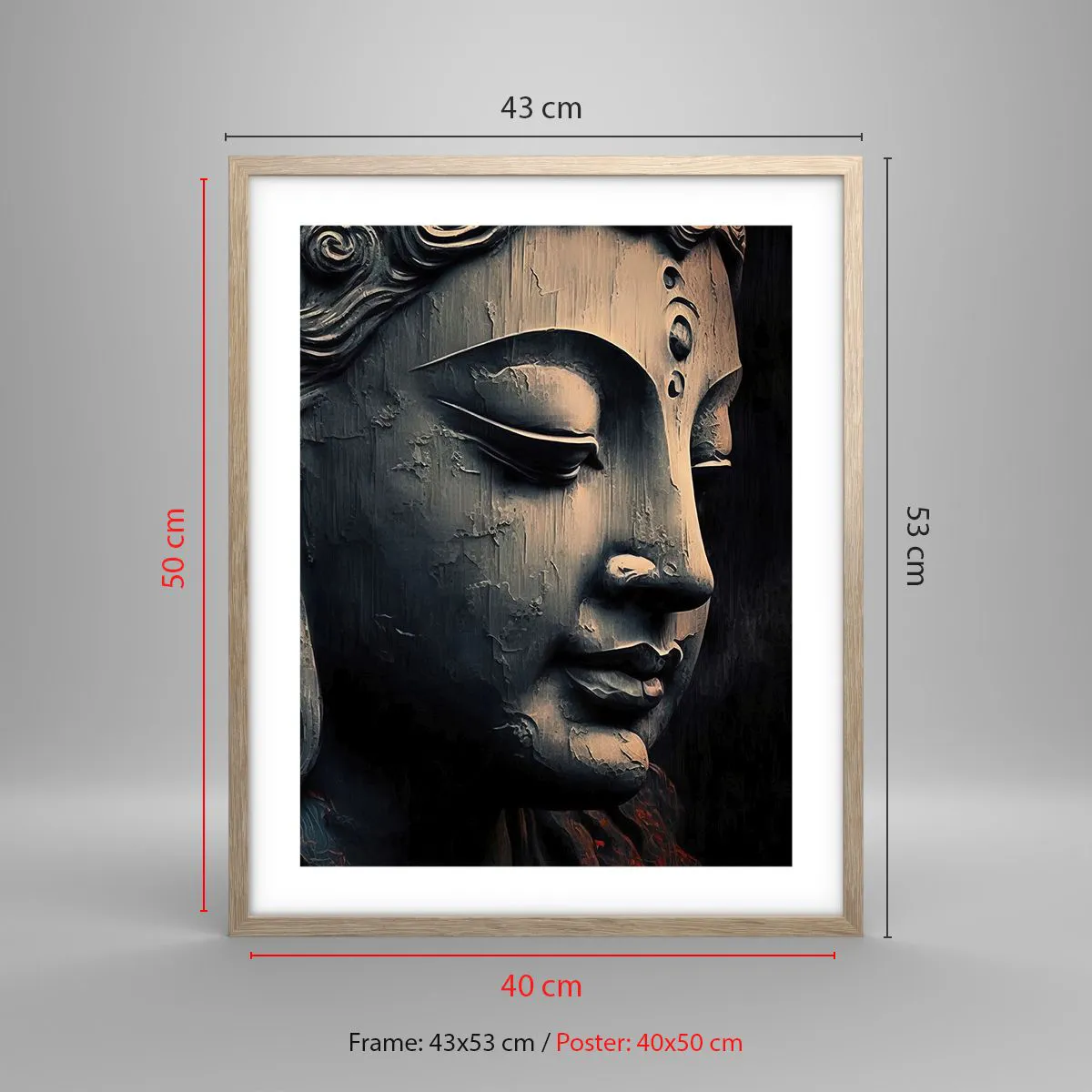 Poszter világos tölgy keretben - Összhangban a világgal - 40x50 cm