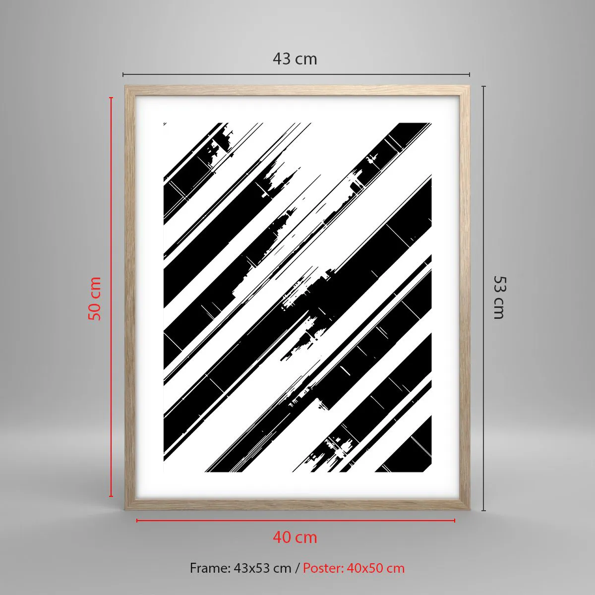 Een poster in een licht eiken lijst - Een intense en dynamische compositie - 40x50 cm