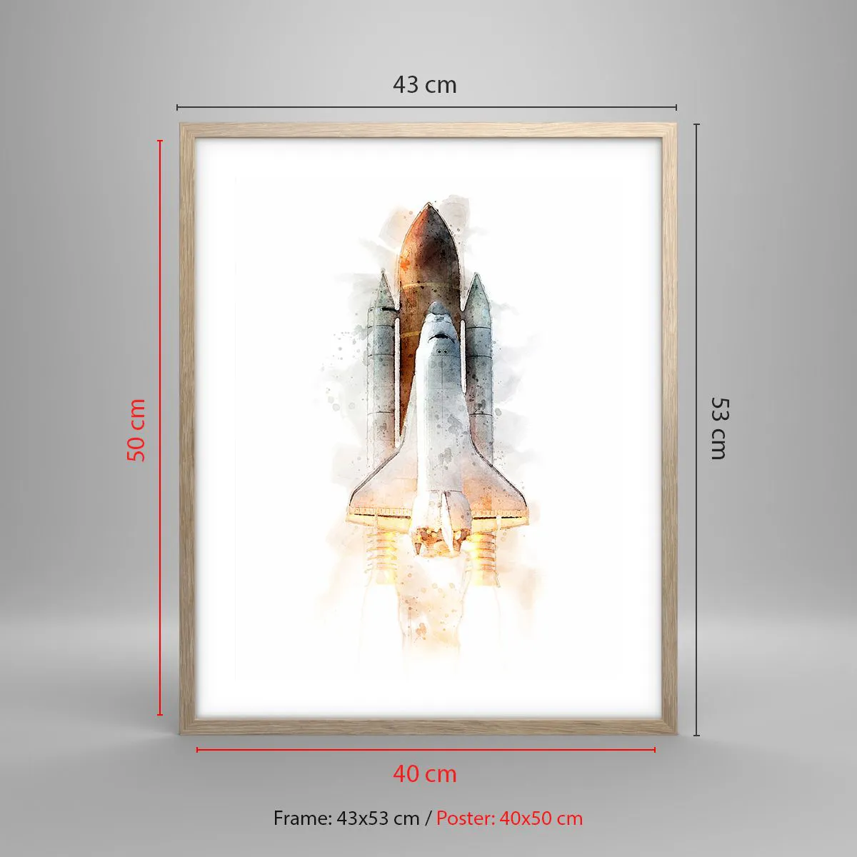 Affiche dans un chêne clair - Poster - Des explorateurs pour commencer - 40x50 cm