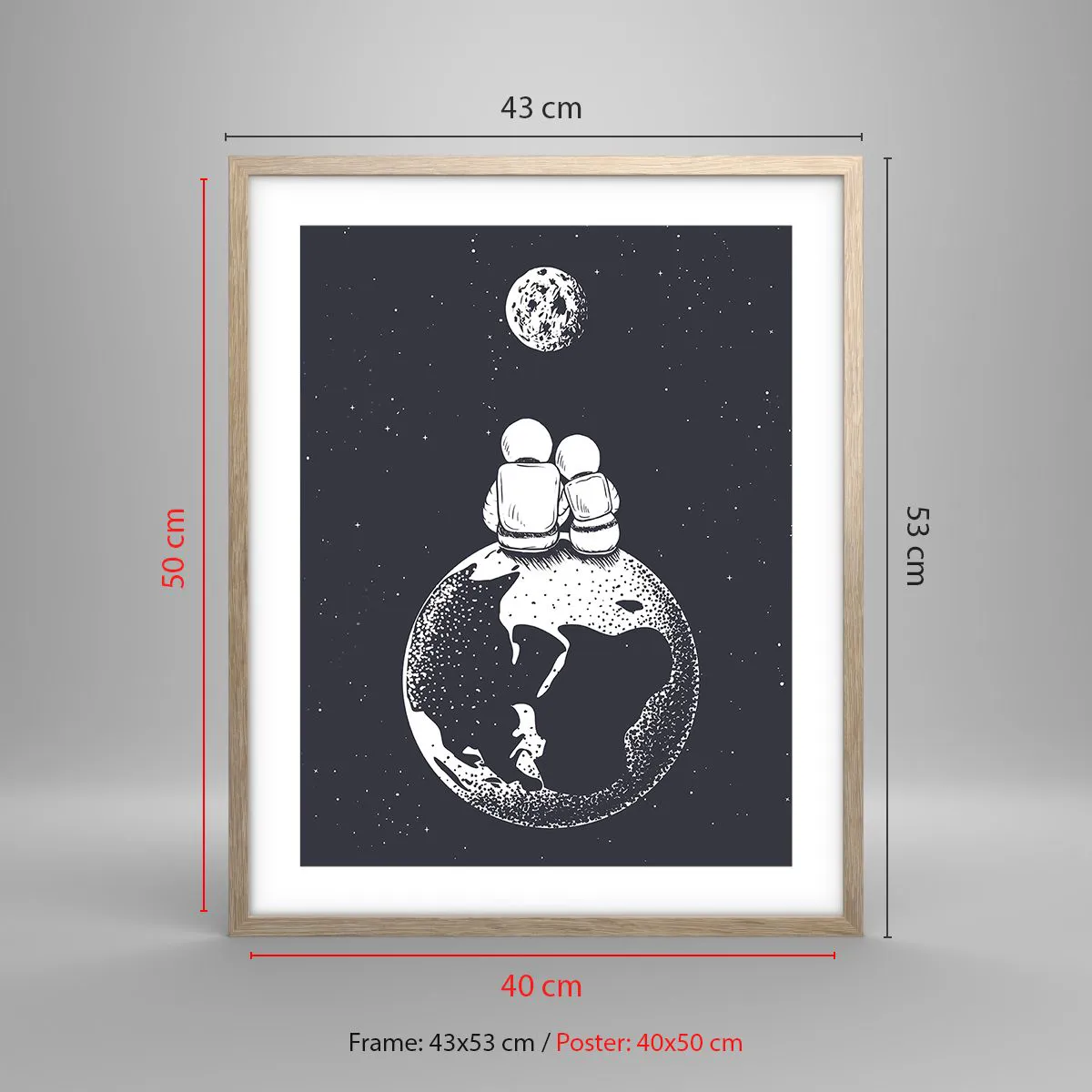 Póster en marco roble claro - Una historia de amor cósmico - 40x50 cm