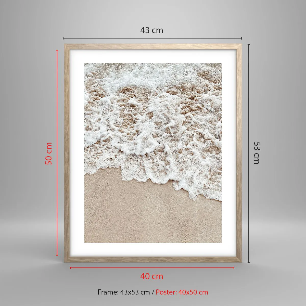 Poster in einem Rahmen aus heller Eiche - Ich komme gleich wieder - 40x50 cm