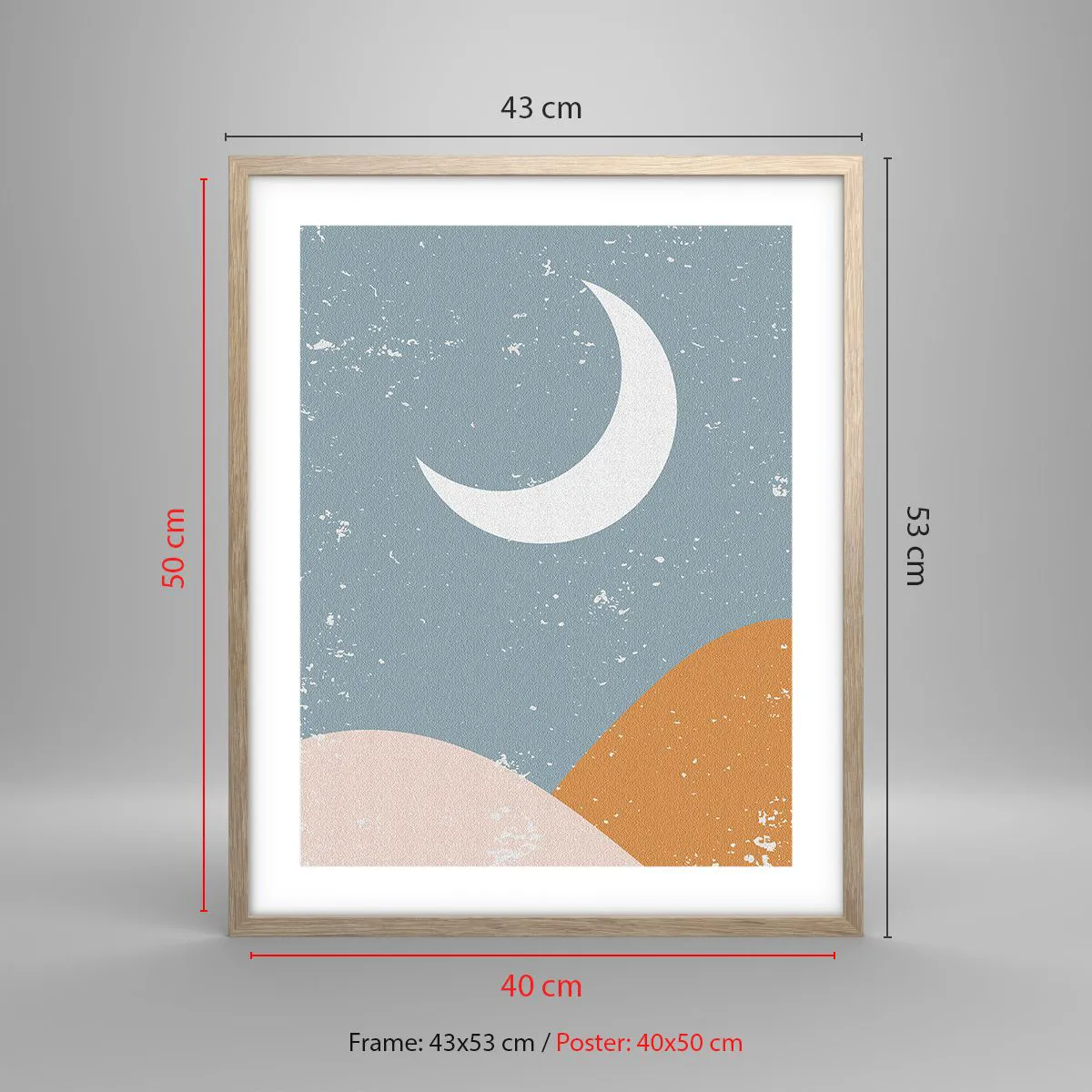 Affiche dans un chêne clair - Poster - Miracle de nombreuses nuits - 40x50 cm