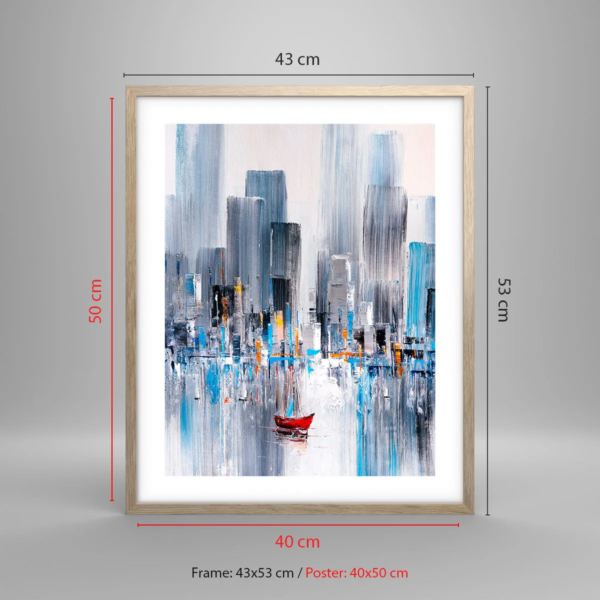 Plagát v ráme zo svetlého duba - Metropola pri zálive - 40x50 cm