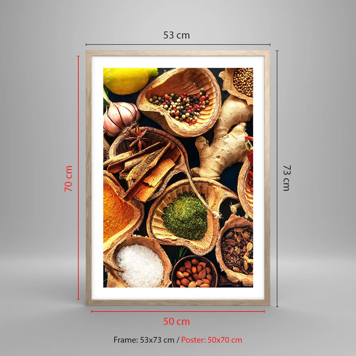 Een poster in een licht eiken lijst - Neem wat je wilt - 50x70 cm