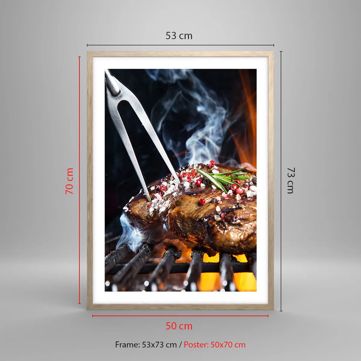 Poster în ramă de stejar deschis - Suculente și parfumate - 50x70 cm