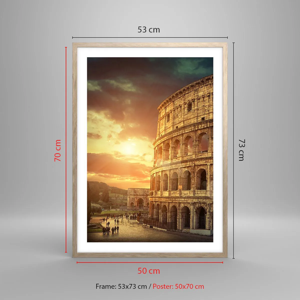 Plakat i ramme af lyst egetræ - Kolossalt indtryk - 50x70 cm