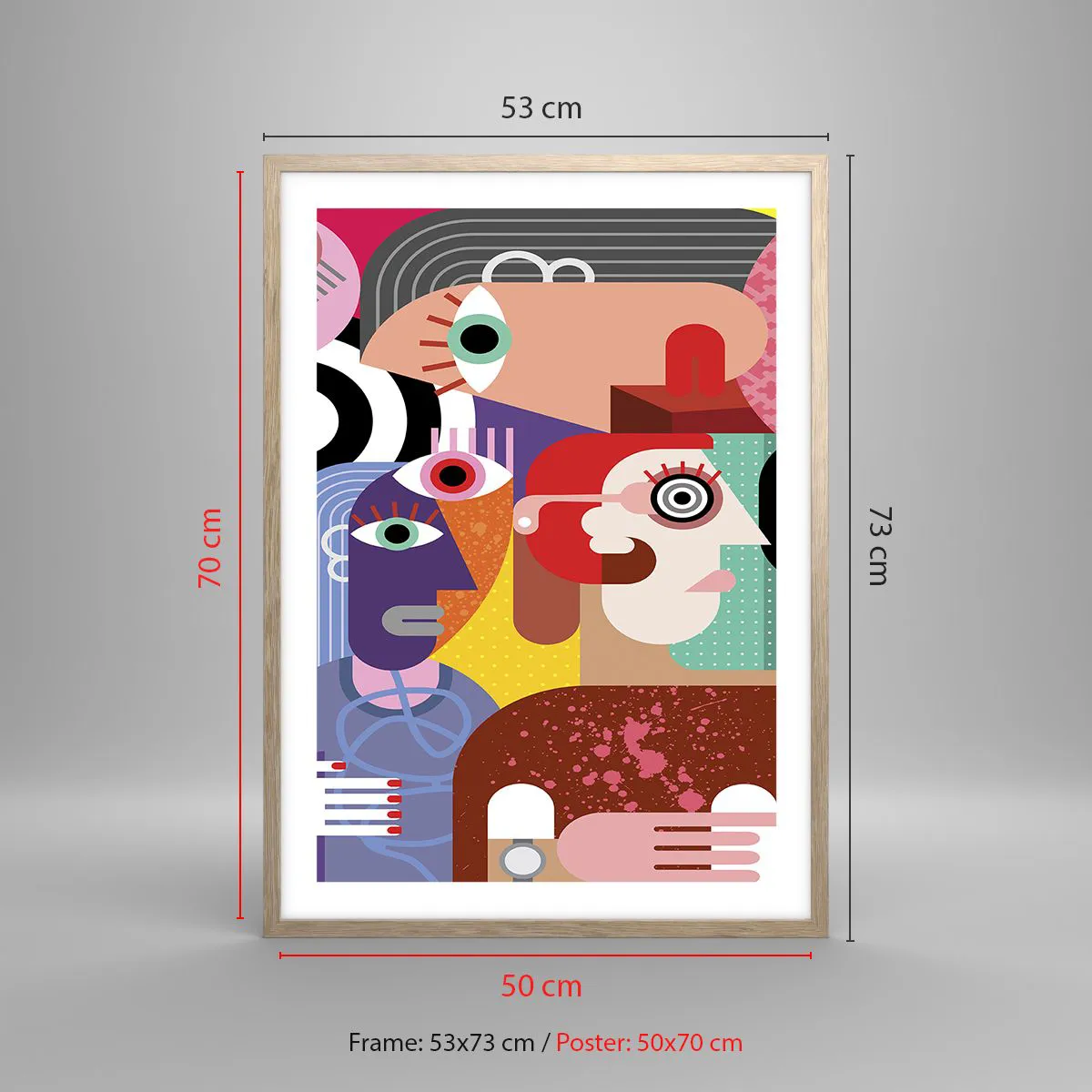 Pôster com moldura de carvalho claro - Viemos da parte do Sr. Picasso - 50x70 cm