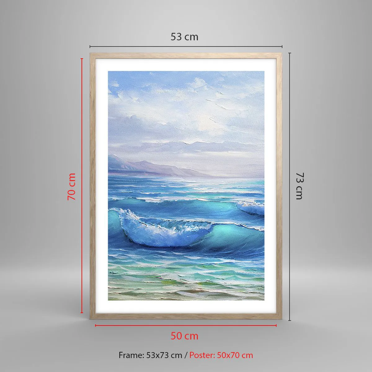 Pôster com moldura de carvalho claro - Conforta e consola - 50x70 cm