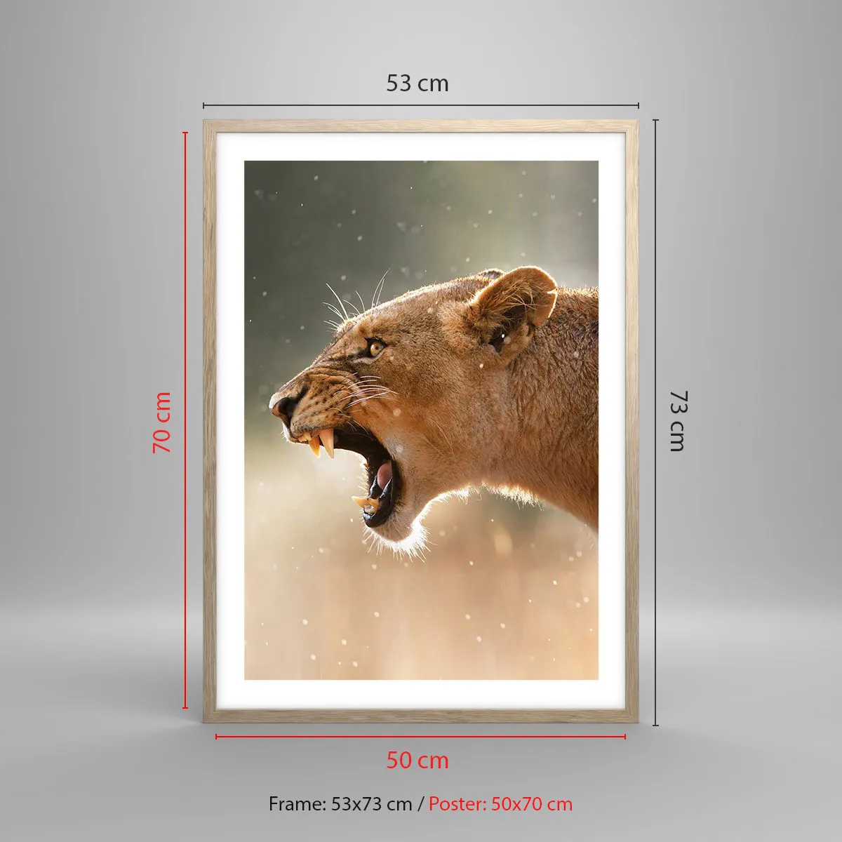 Plakat w ramie jasny dąb - Spróbuj nie posłuchać - 50x70 cm