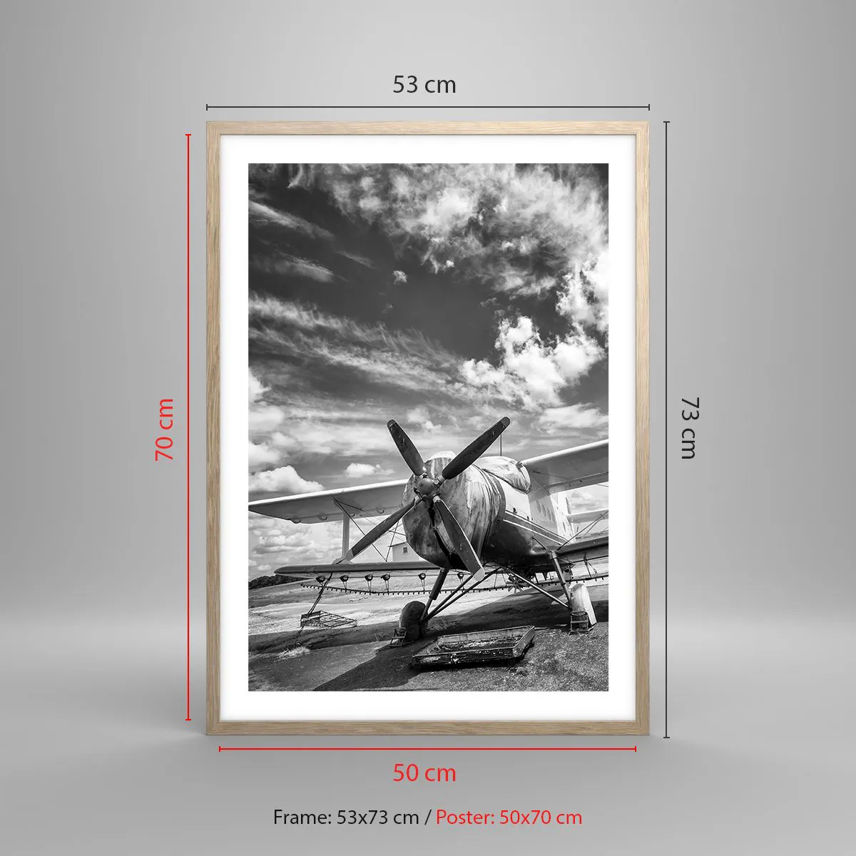 Plagát v ráme zo svetlého duba - Nemôžem sa toho dočkať! - 50x70 cm