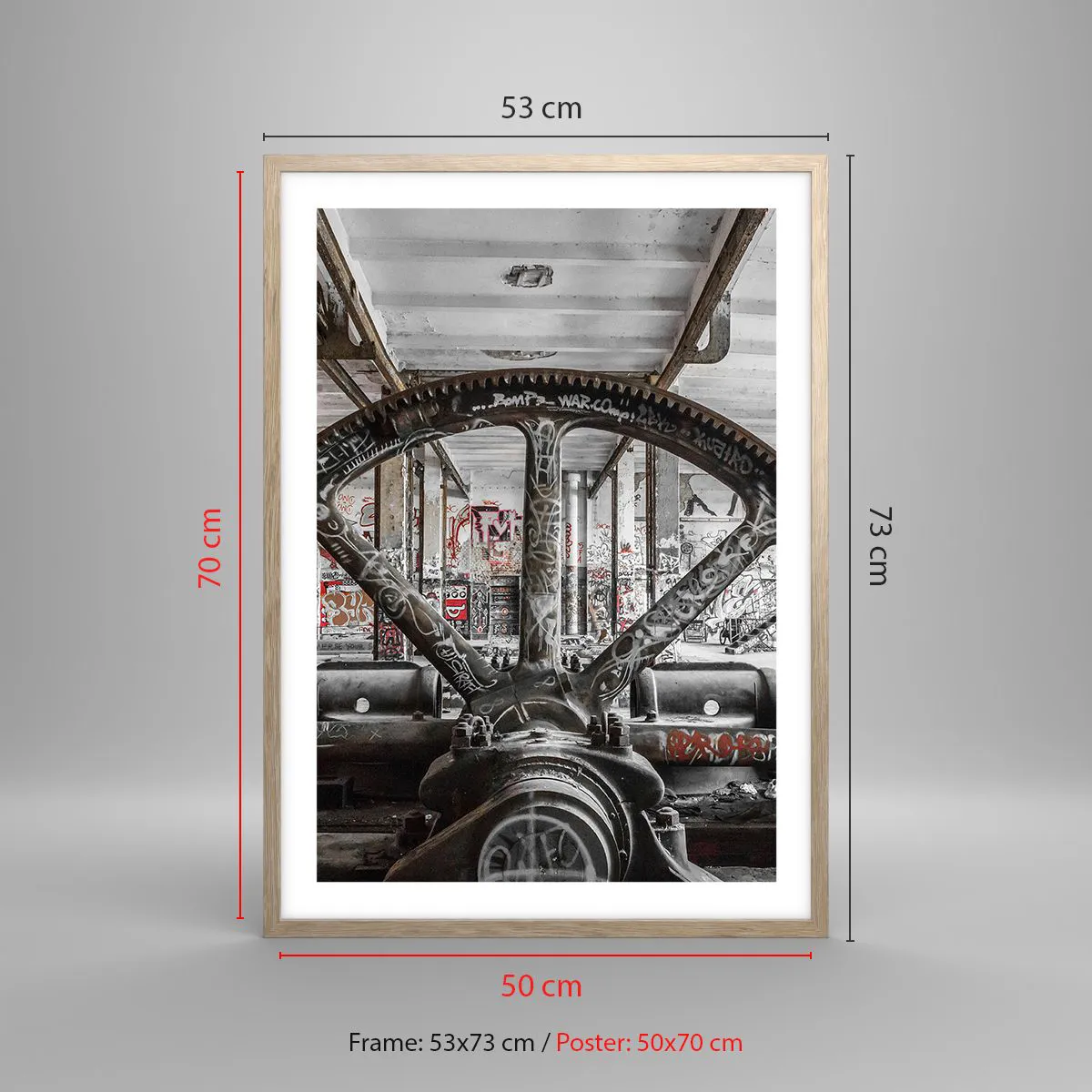 Pôster com moldura de carvalho claro - A vida secreta da fábrica - 50x70 cm