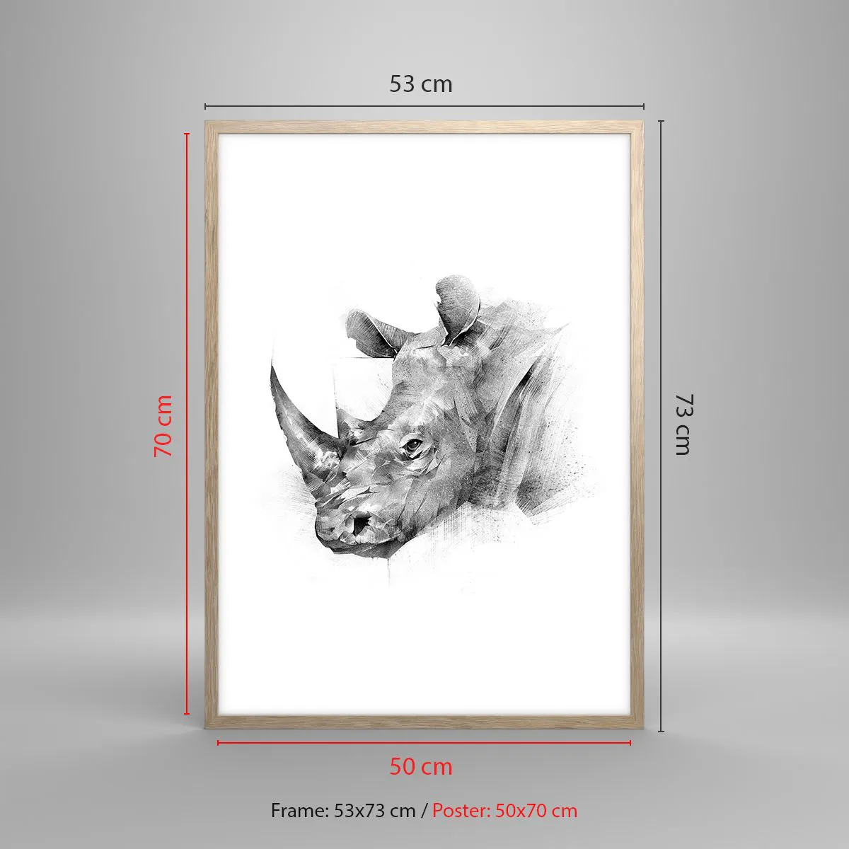 Plakát v rámu světlý dub - Africký portrét - 50x70 cm