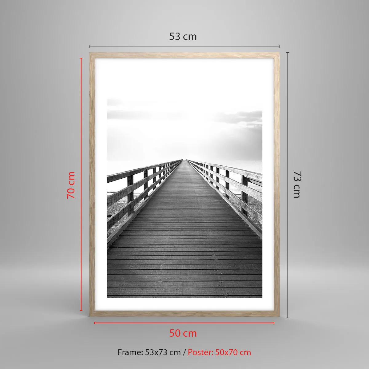 Poszter világos tölgy keretben - A messzeségbe... - 50x70 cm