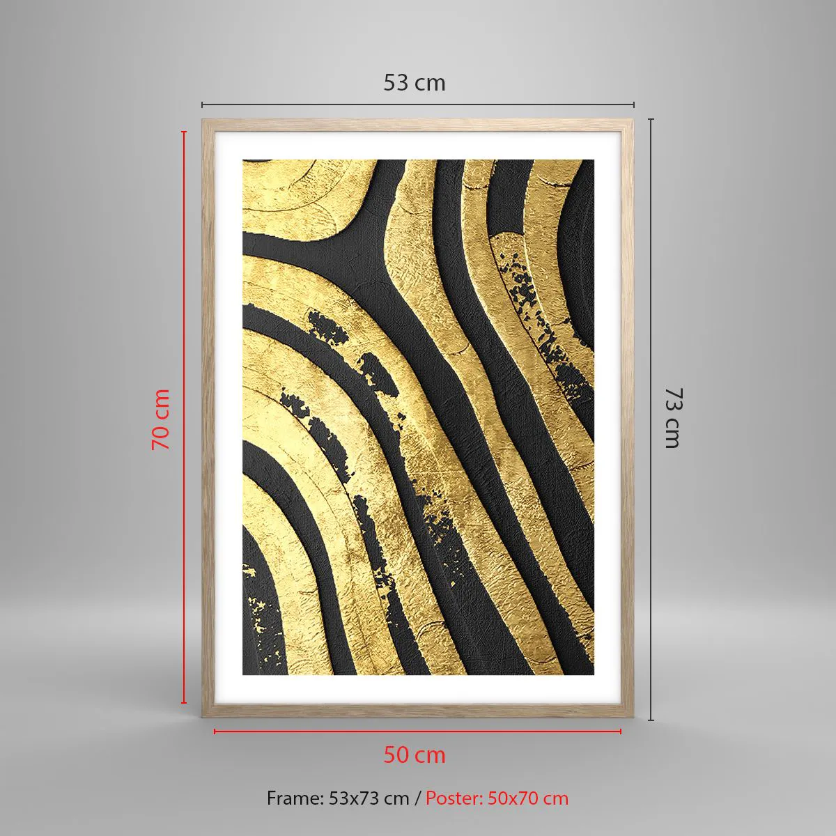 Plakát v rámu světlý dub - Vše plyne - 50x70 cm