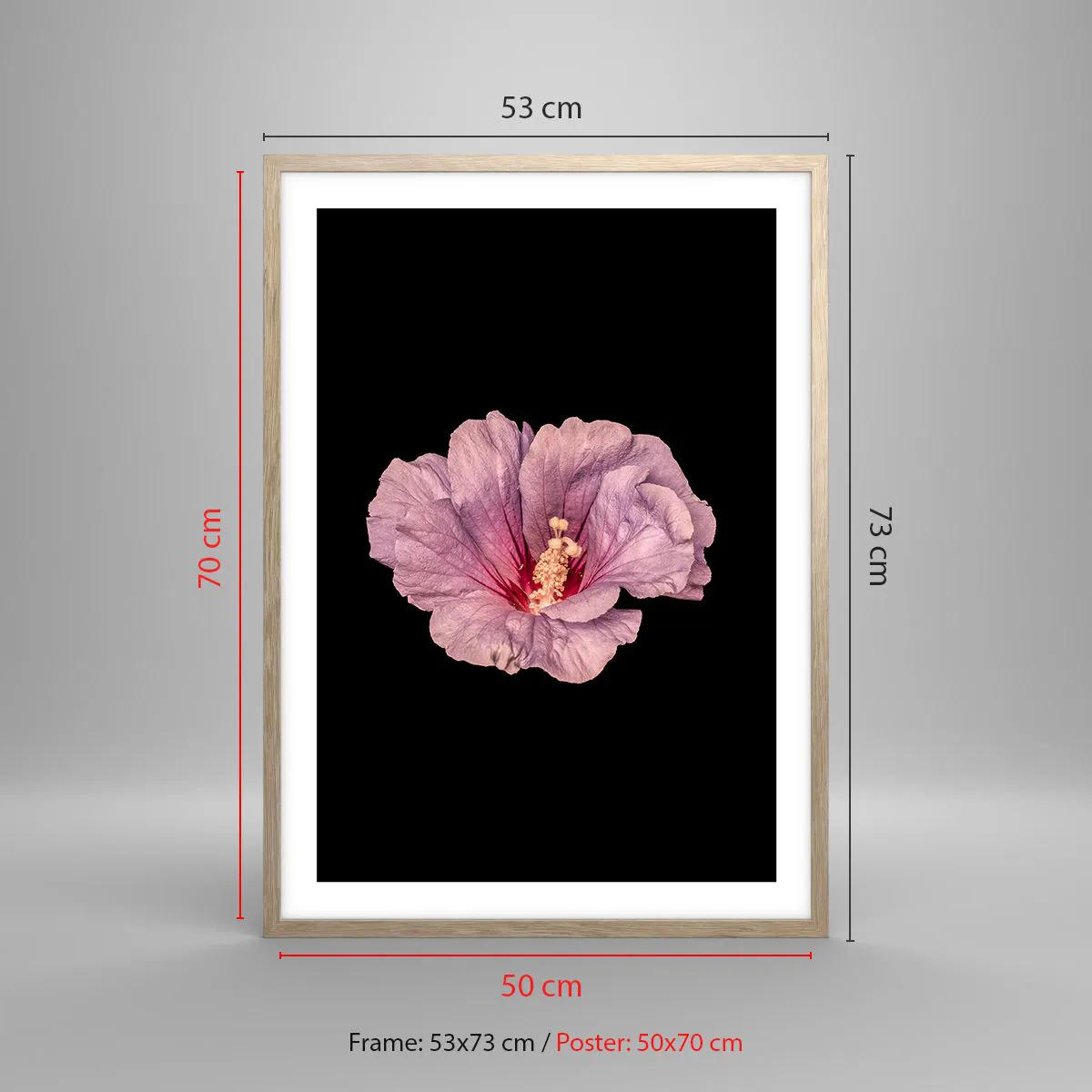 Poster în ramă de stejar deschis - Direct la inimă - 50x70 cm