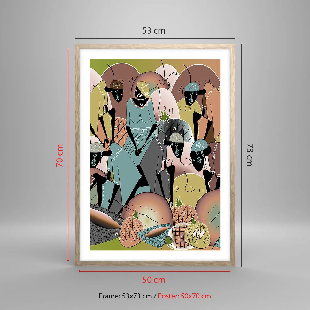 Poszter világos tölgy keretben - Jön a nagy ünnep - 50x70 cm