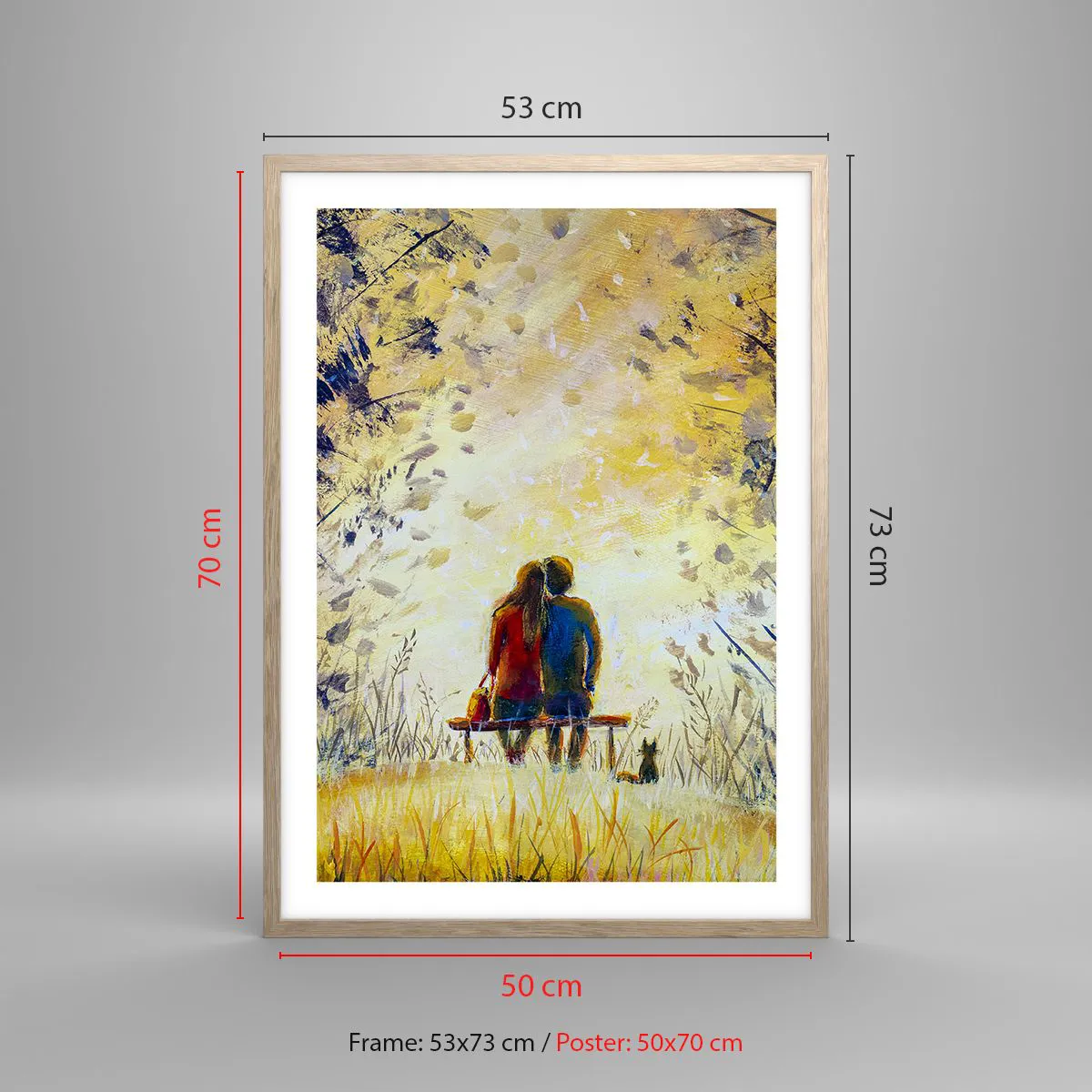 Poszter világos tölgy keretben - Varázslatos pillanat - 50x70 cm