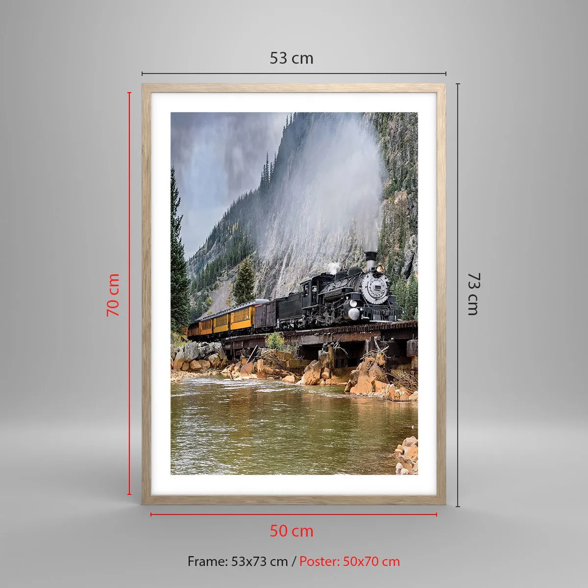 Affiche dans un chêne clair - Poster - Et lui jusqu'où? Jusqu'où? - 50x70 cm