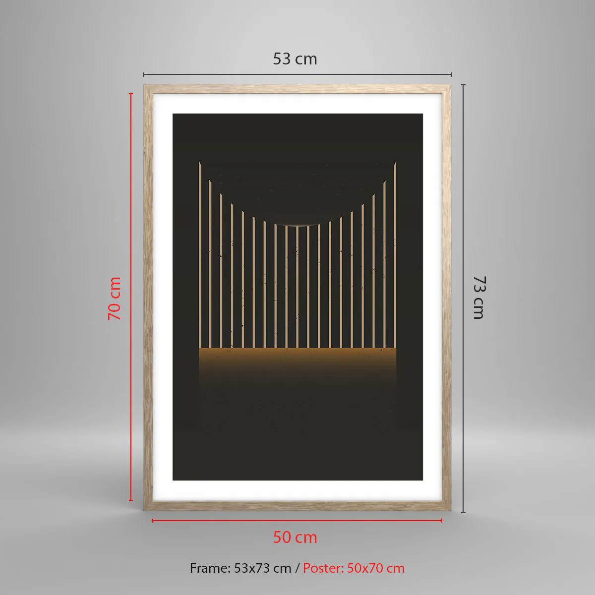 Affisch i ram av ljusek - Utforska mörkret - 50x70 cm