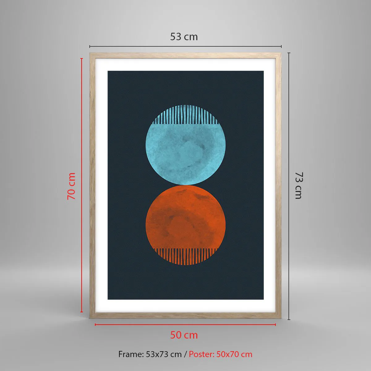Póster en marco roble claro - ¿Solo geometría? - 50x70 cm